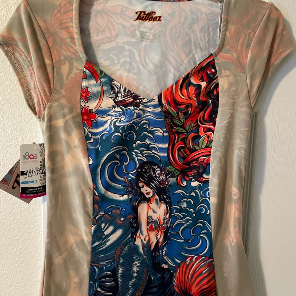 180s Tatteez NWT Womens Shirt Female Tattoo Artist’s Inspired Shirt Mermaid Sm